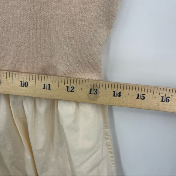 MONROW Poplin Mix Tank maxi Dress cream beige Sz M - Picture 7 of 10